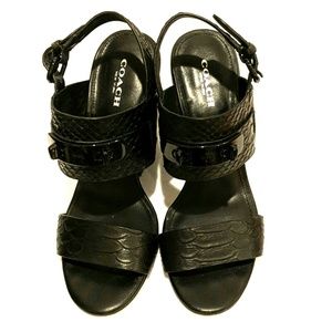 Coach Dennis Black Slingback Heeled Sandal